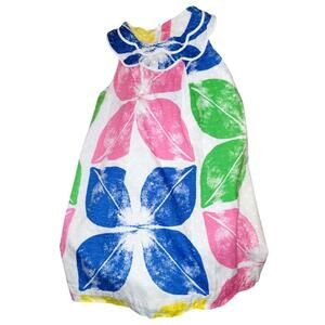 Lilly Pulitzer Floral Leaf Sundress Dress Girls Size 5 Excellent Condition